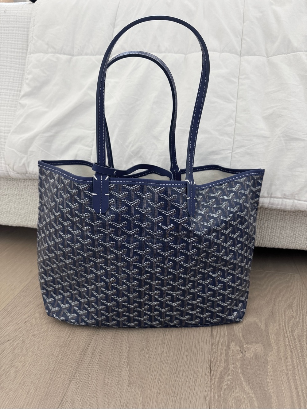 Medium Navy Blue Goyard Bag